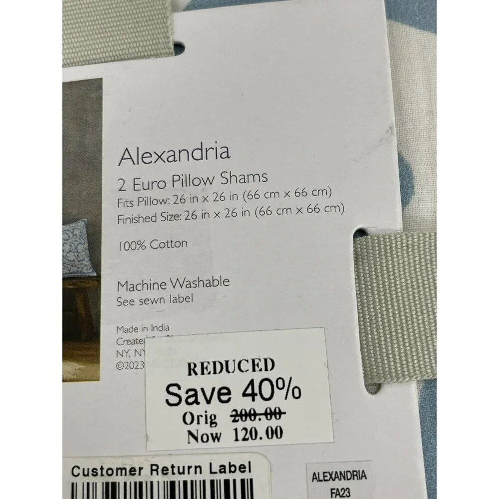 Sky $200 Alexandria Euro Pillow Shams 26
